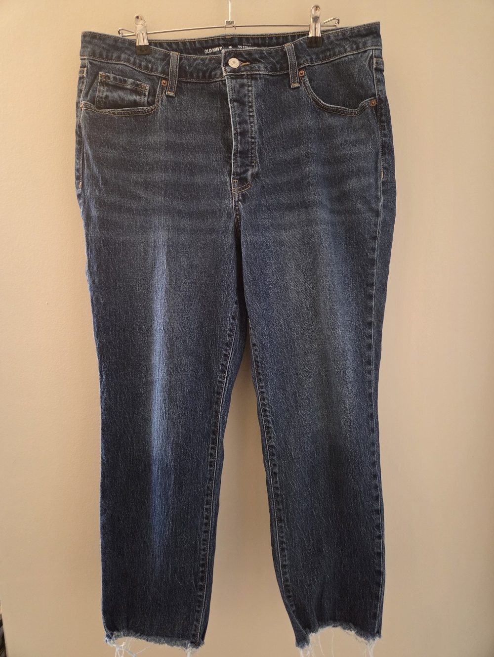 Old Navy Women's Straight Leg Jeans - Dark Blue Wash